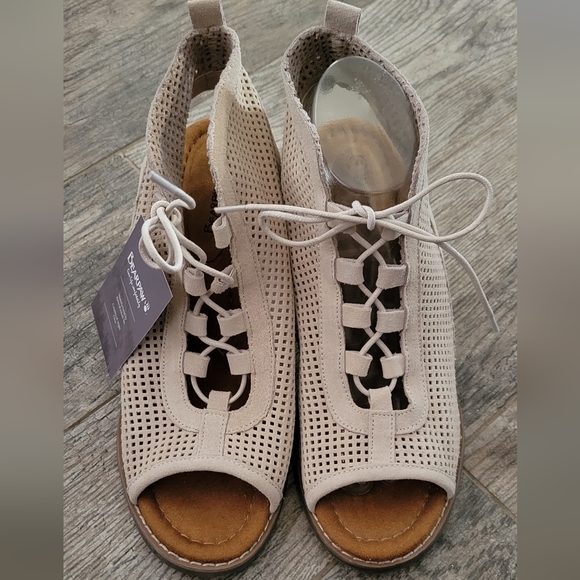BearPaw VIENNA Cow Suede Open Toe Ghillie Lace Up Bootie Sandal Shoes Size 9 NEW - Picture 2 of 8